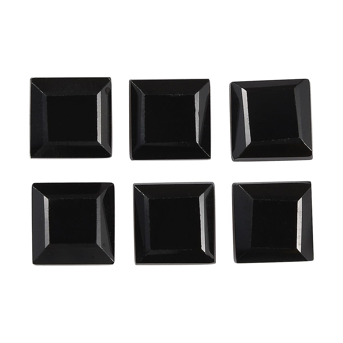 Set of 6 Black Spinel Loose Gemstone in Square Cut (5 mm) 7734277 0