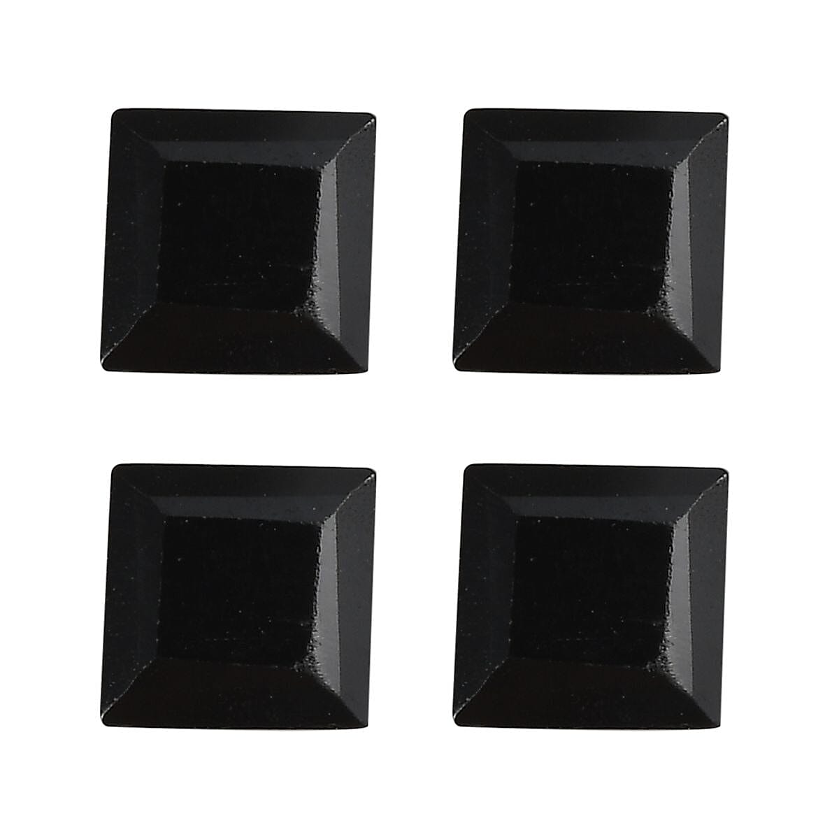 Set of 4 Black Spinel Loose Gemstones in Square Shape (5mm) 7778954 0
