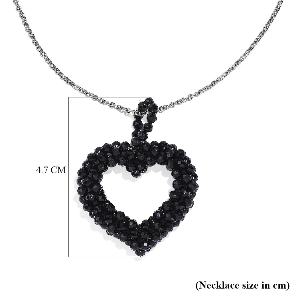 Black Spinel Stone Necklace With Chain (Size 20) 45.0 Ct
