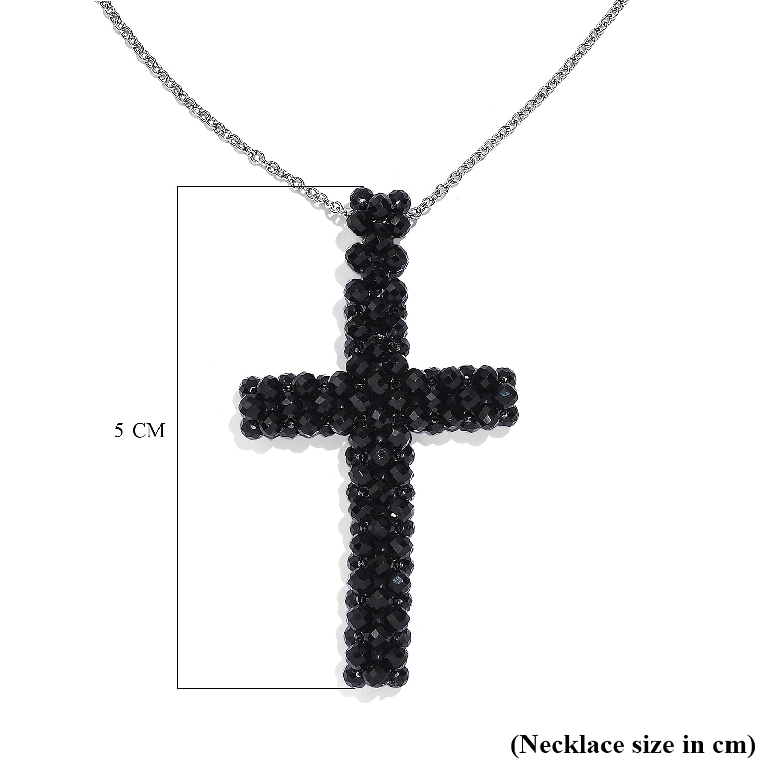 Black Spinel Stone Necklace With Chain (Size20) 40.00 Ct 7955963 5