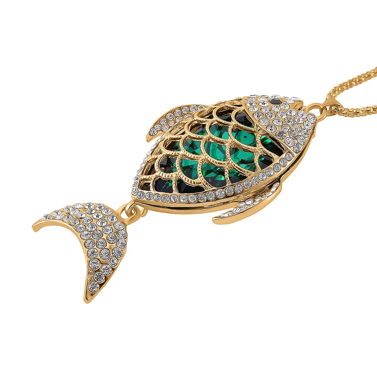 Black &amp; White Fish Crystal Necklace (Size - 24) 7932389 3