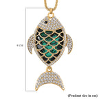 Black & White Fish Crystal Necklace (Size - 24)