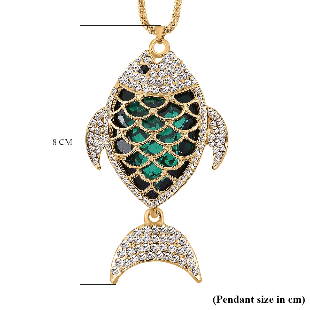 Black &amp; White Fish Crystal Necklace (Size - 24) 7932389 6