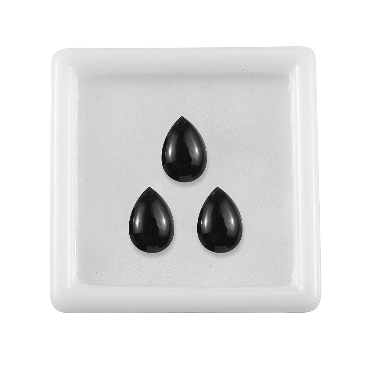 Set of 3 Black Tourmaline Loose Gemstones in Pear Shape (10x7mm) 7773006 3