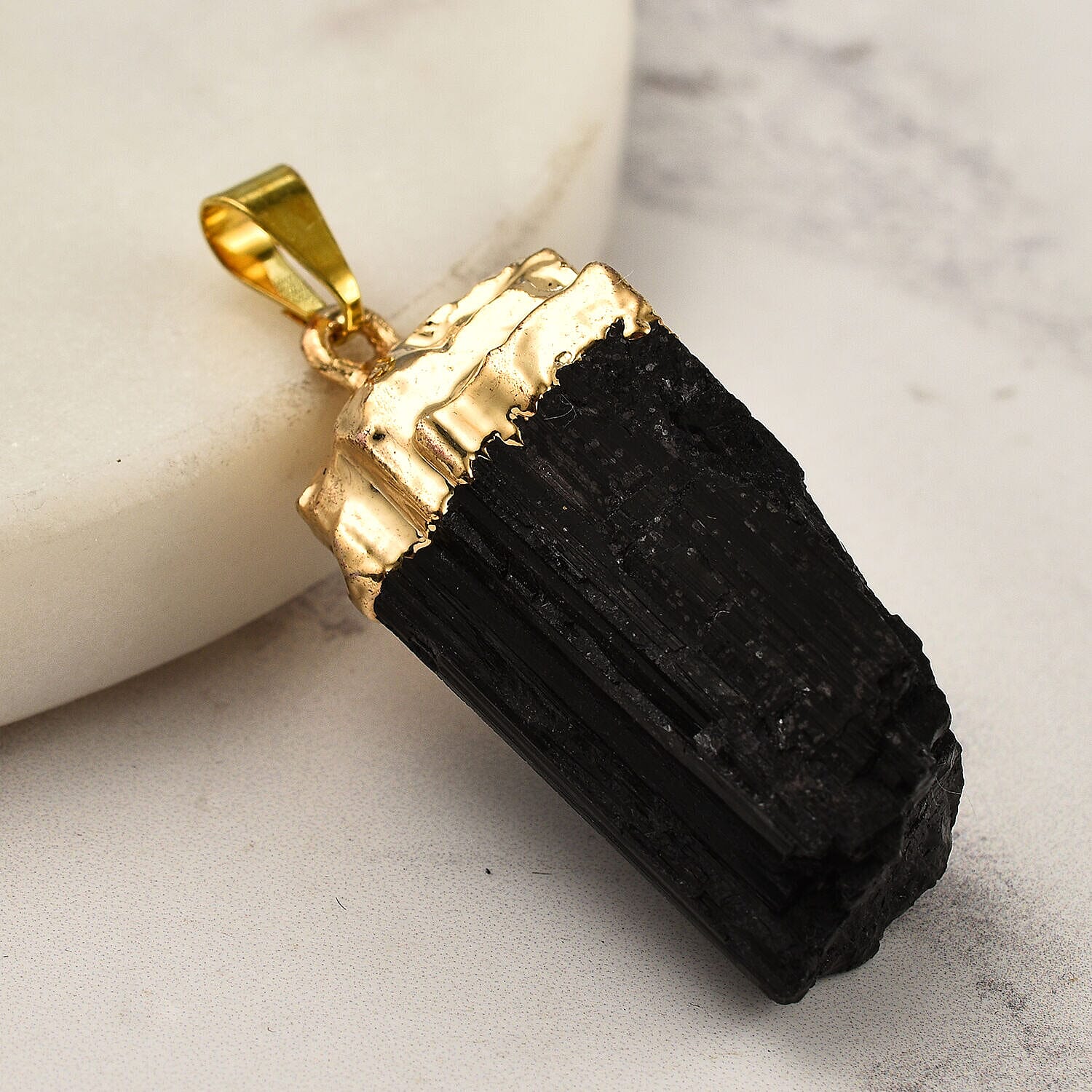 Black Tourmaline Pendant in Gold Tone 18.00 Ct 7507617 2