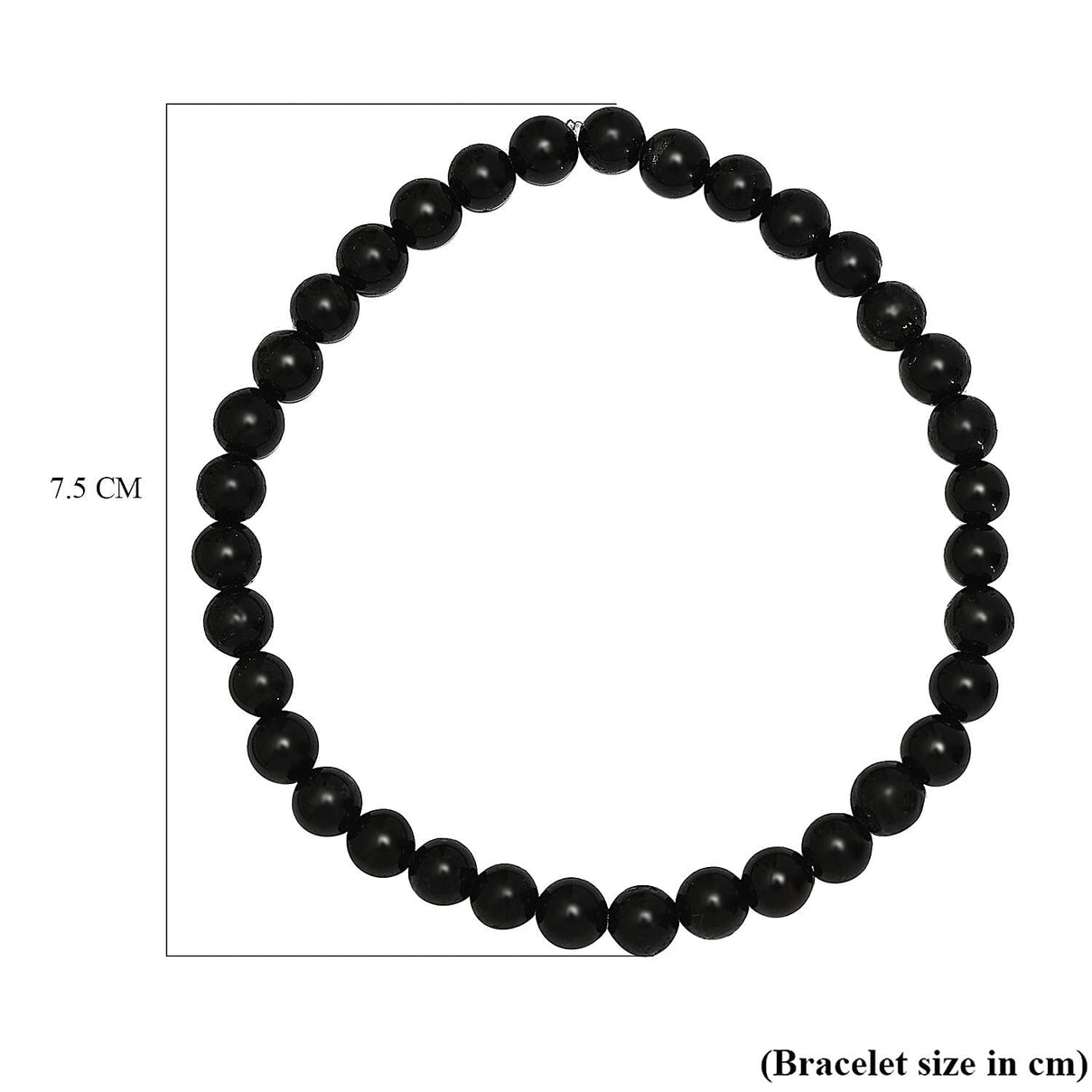 Black Tourmaline Beads Bracelet (Size - 7.5) 65.00 Ct. 7649724 4