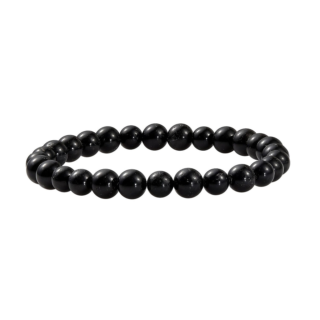 Black Tourmaline Stone Stretchable Bracelet (Size - 7.5) 85.0 Ct