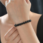 Black Tourmaline Stone Stretchable Bracelet (Size - 7.5) 85.0 Ct