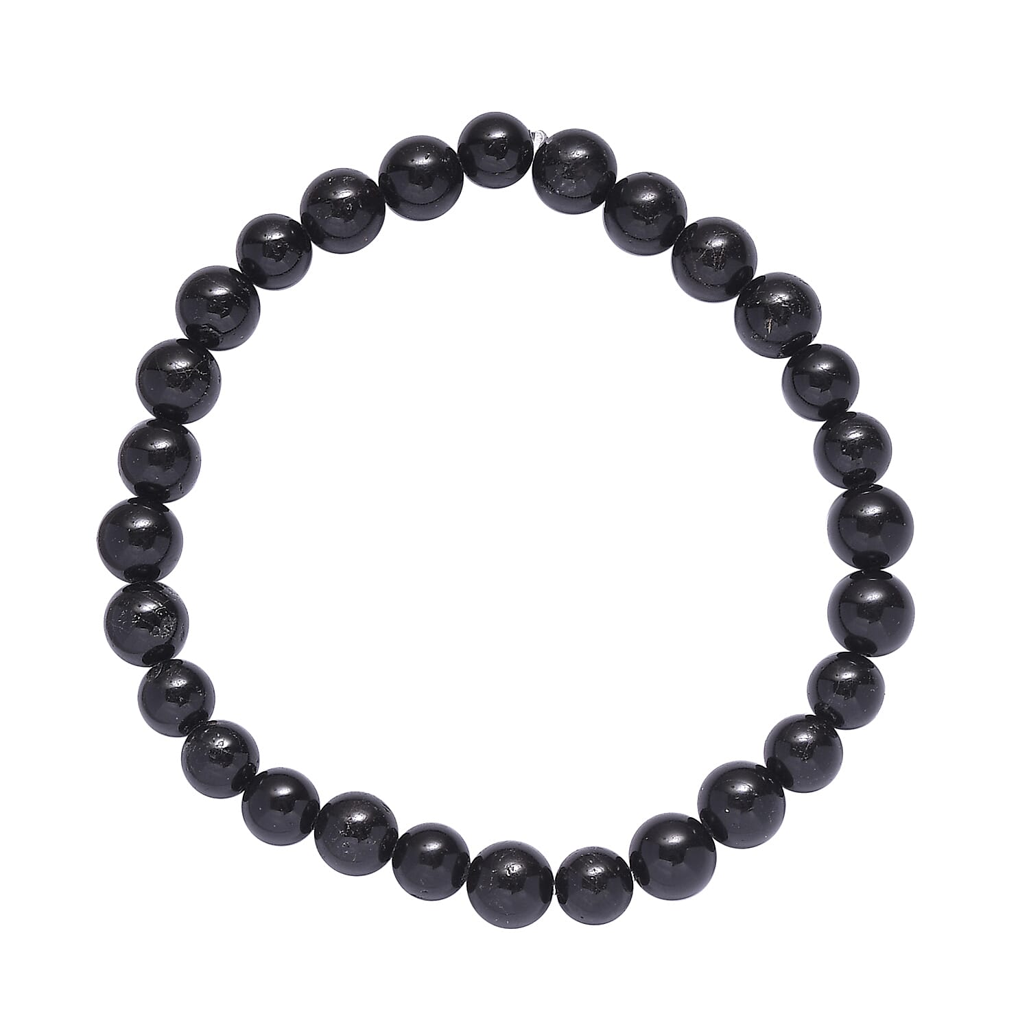 Black Tourmaline Stone Stretchable Bracelet (Size - 7.5) 85.0 Ct 7955968 3