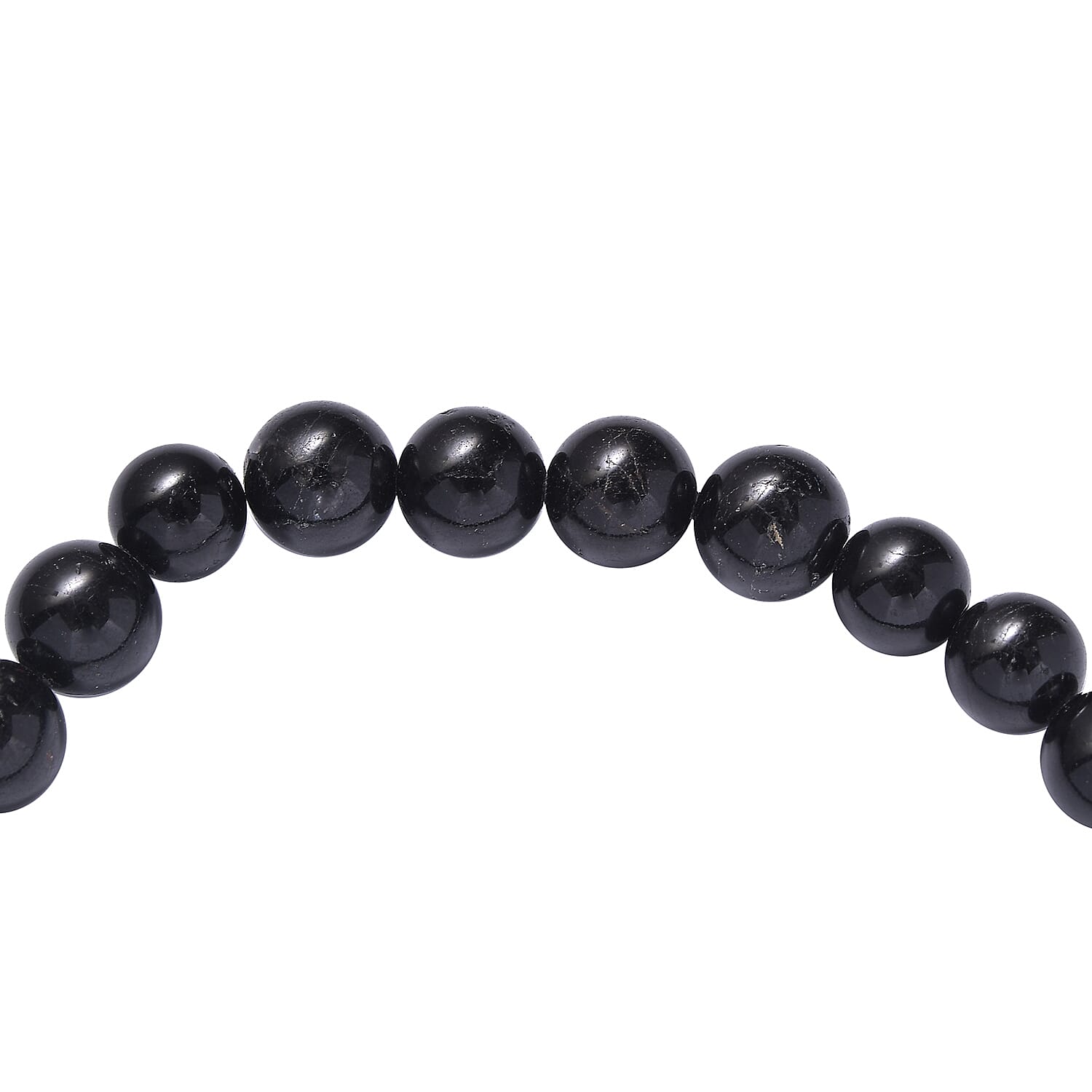 Black Tourmaline Stone Stretchable Bracelet (Size - 7.5) 85.0 Ct 7955968 4