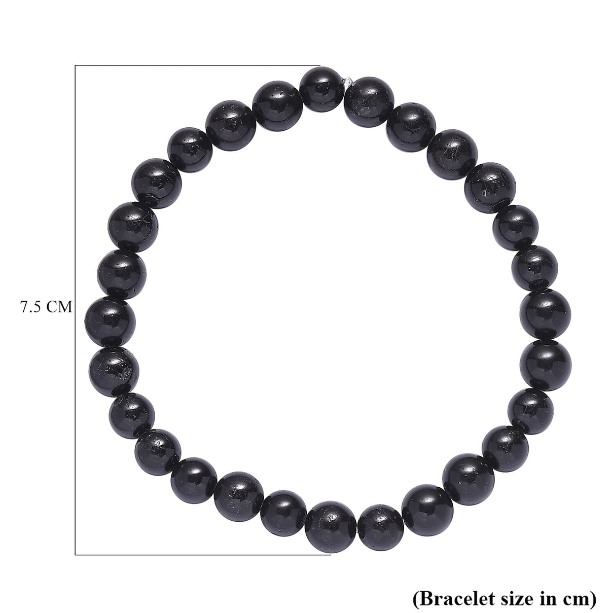 Black Tourmaline Stone Stretchable Bracelet (Size - 7.5) 85.0 Ct 7955968 5