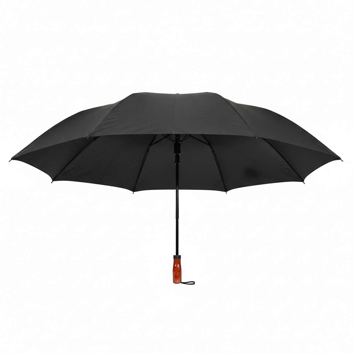 Black Wooden Handle Premium Small Automatic Umbrella with Brown Handle 8439531 0