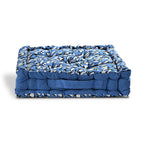 Bliss & Beyond Cotton Printed Cushion Cover (Size 40x8 cm) - Blue