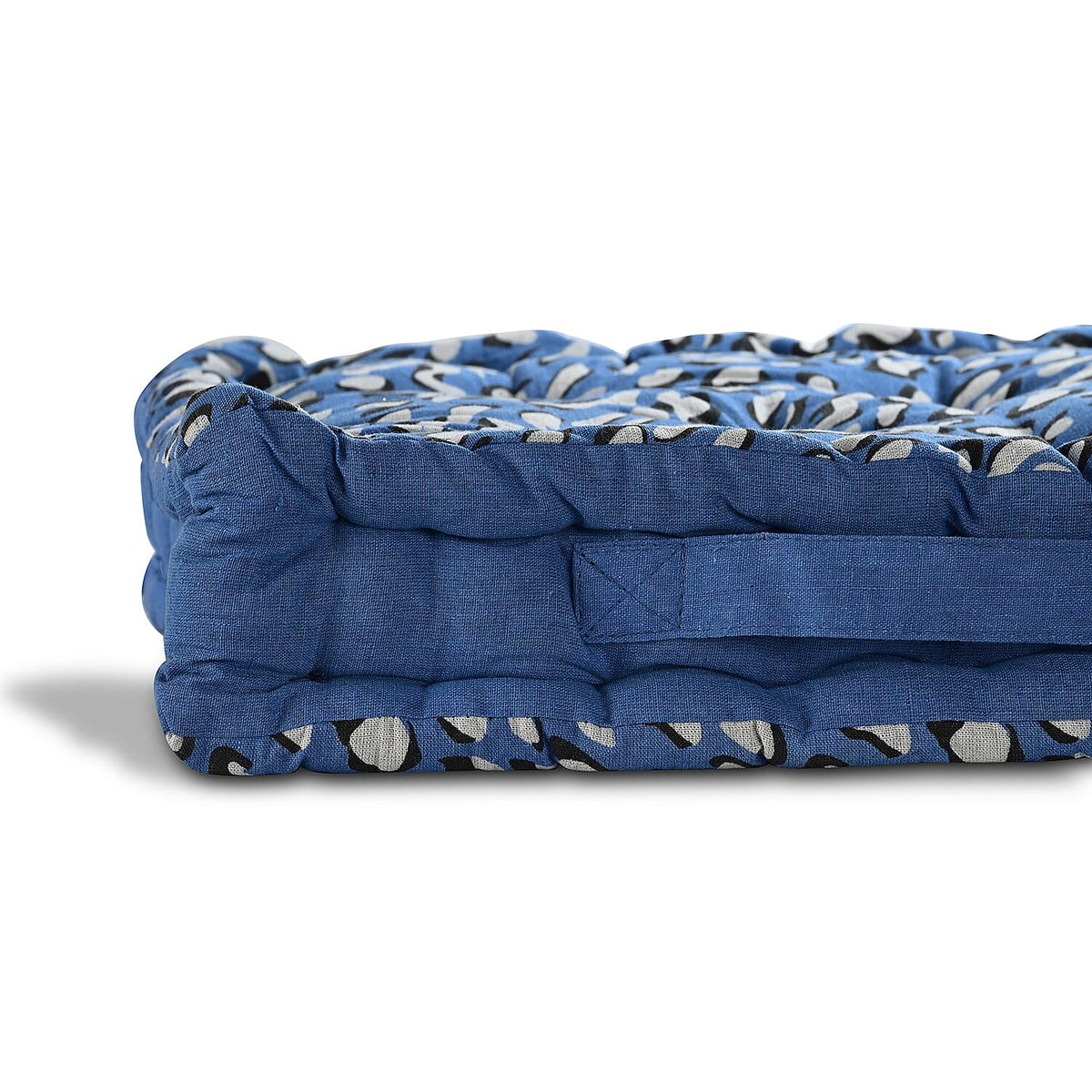 Bliss &amp; Beyond Set of 2 Cotton Printed Floor Cushion (40x40x8 cm) - Blue V32513231 7