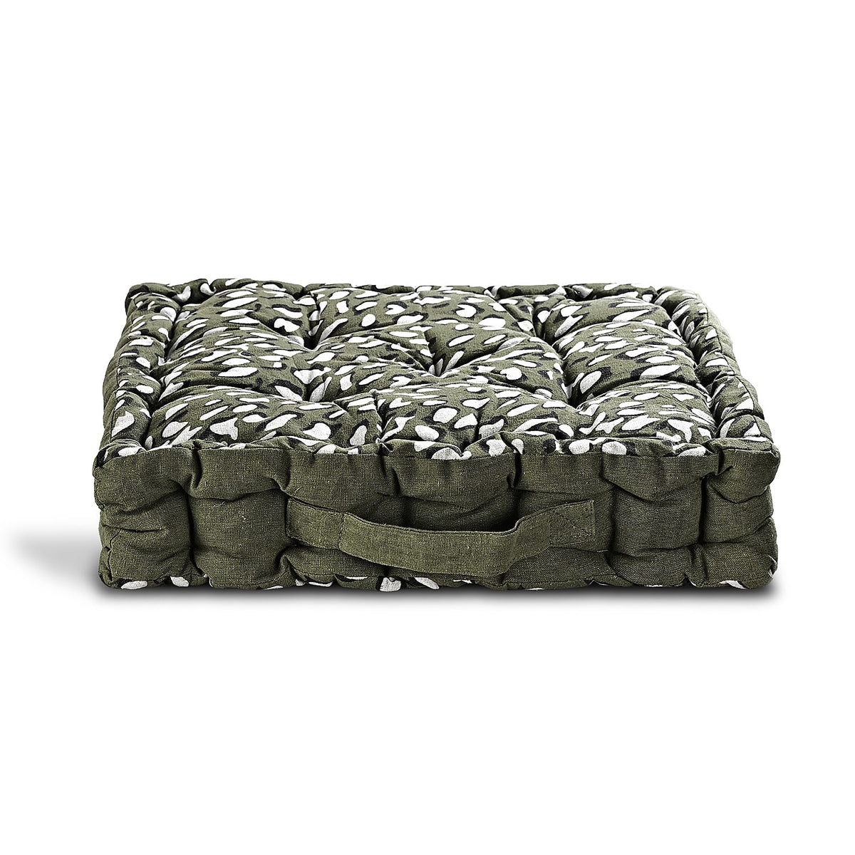 Bliss &amp; Beyond Set of 2 Cotton Printed Floor Cushion (40x40x8 cm) - Green V32603255 6