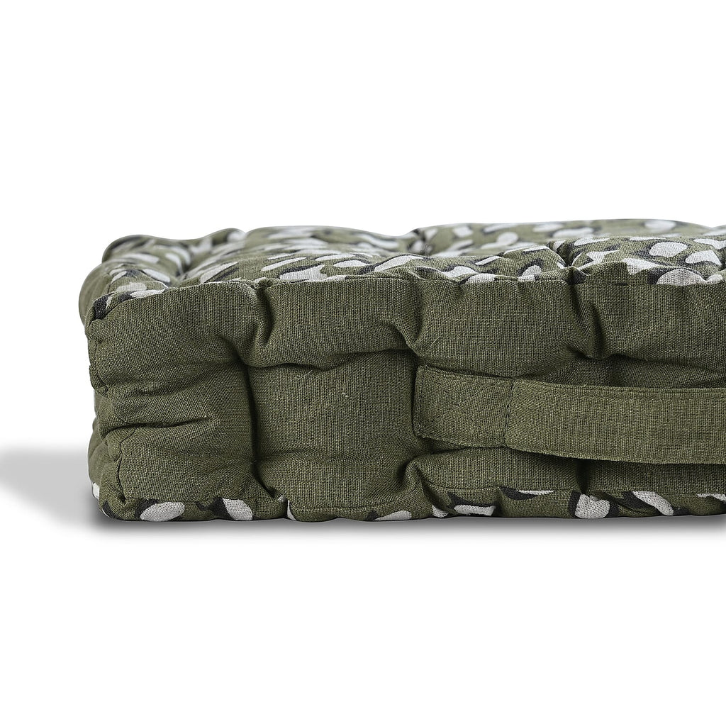 Bliss & Beyond Cotton Printed Cushion Cover (Size 40x8 cm) - Green