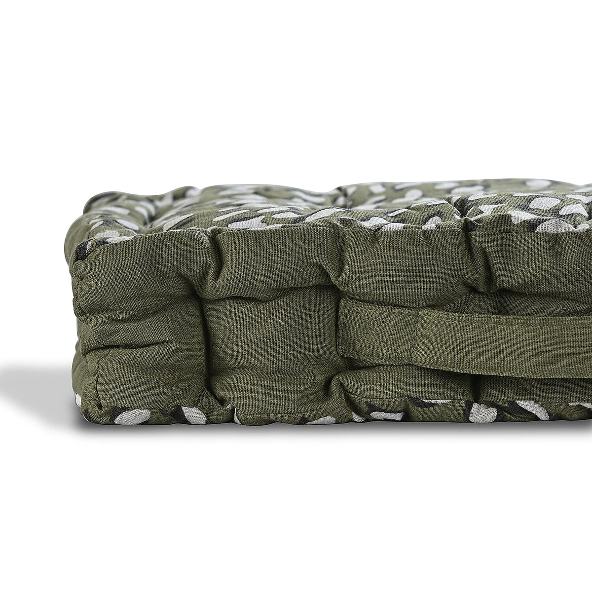 Bliss &amp; Beyond Set of 2 Cotton Printed Floor Cushion (40x40x8 cm) - Green V32603255 7