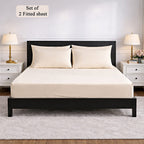 Hush Haven 6-Piece Bedding Set- Includes 2 Fitted Sheets - 4 Pillowcases (King) - Beige
