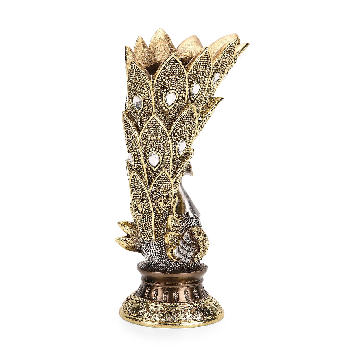 Bliss &amp; Beyond Stunning Peacock Vase (17.5x 11.5 x 29 cm) - Silver &amp; Gold V32575395 5