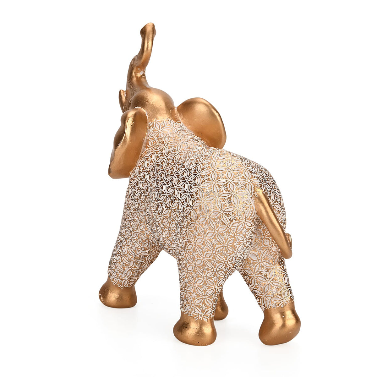 Bliss &amp; Beyond White-Coated Antique Elephant with Gold Foil V32575648 3