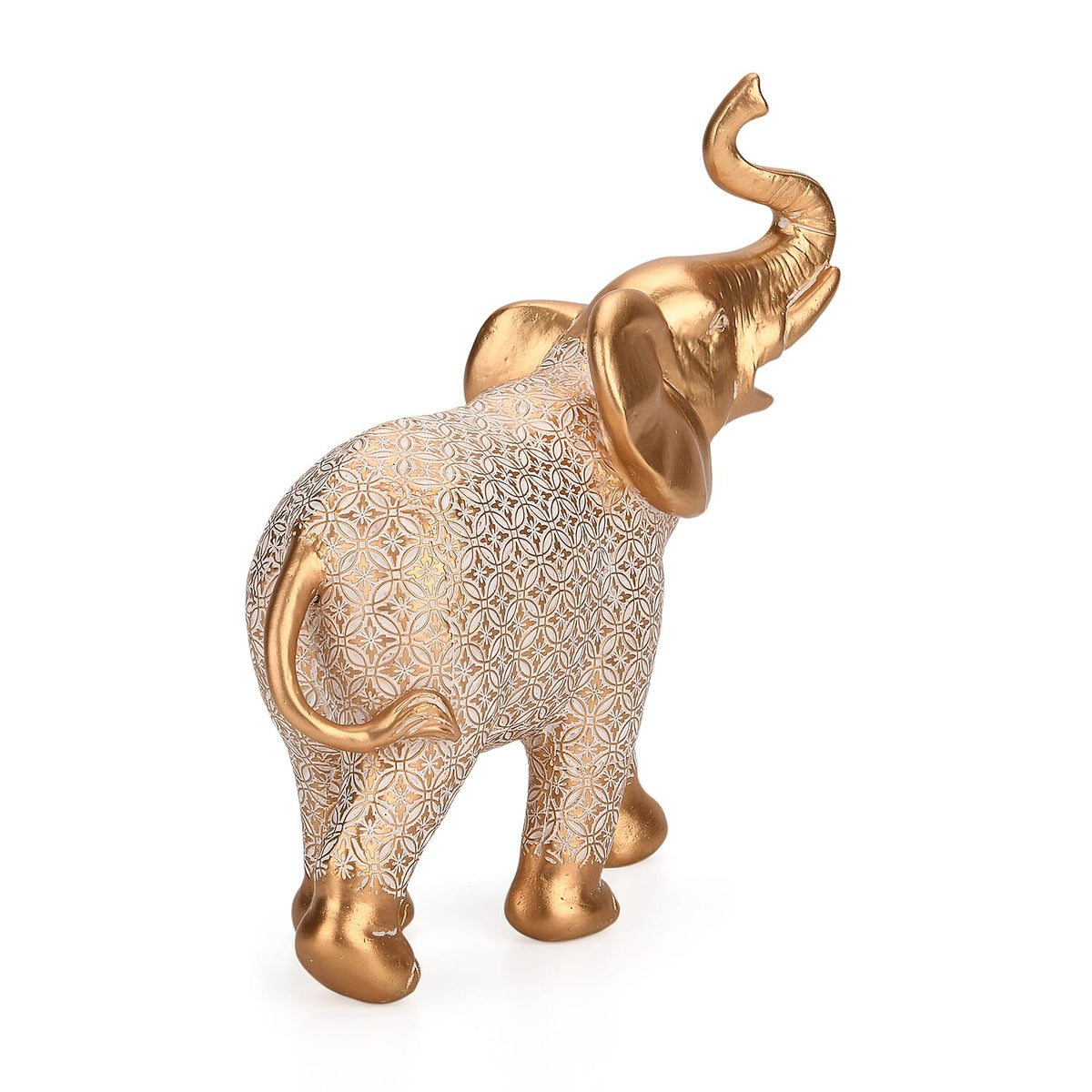 Bliss &amp; Beyond White-Coated Antique Elephant with Gold Foil V32575648 4