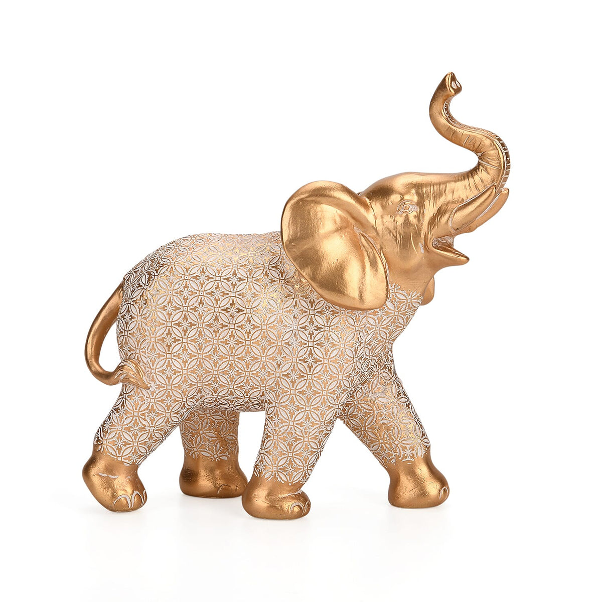 Bliss &amp; Beyond White-Coated Antique Elephant with Gold Foil V32575648 5