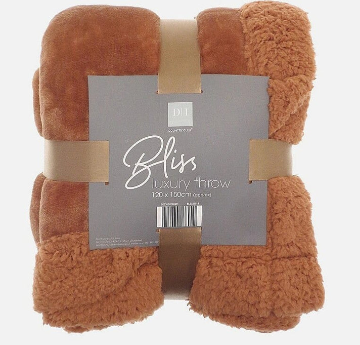 Bliss Luxury Interiors Collection - Warm Sherpa-Backed Plush Blanket 8379238 1