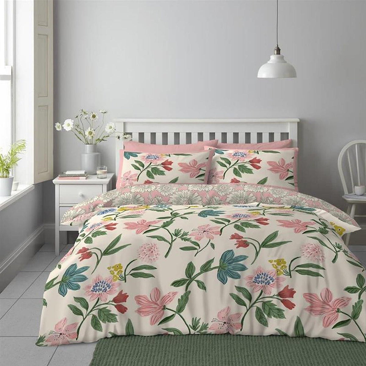 Bloosom Veils Reversible Set of 4 Duvet Cover, 2 Pillowcase and fitted sheet - Double 8231790 0
