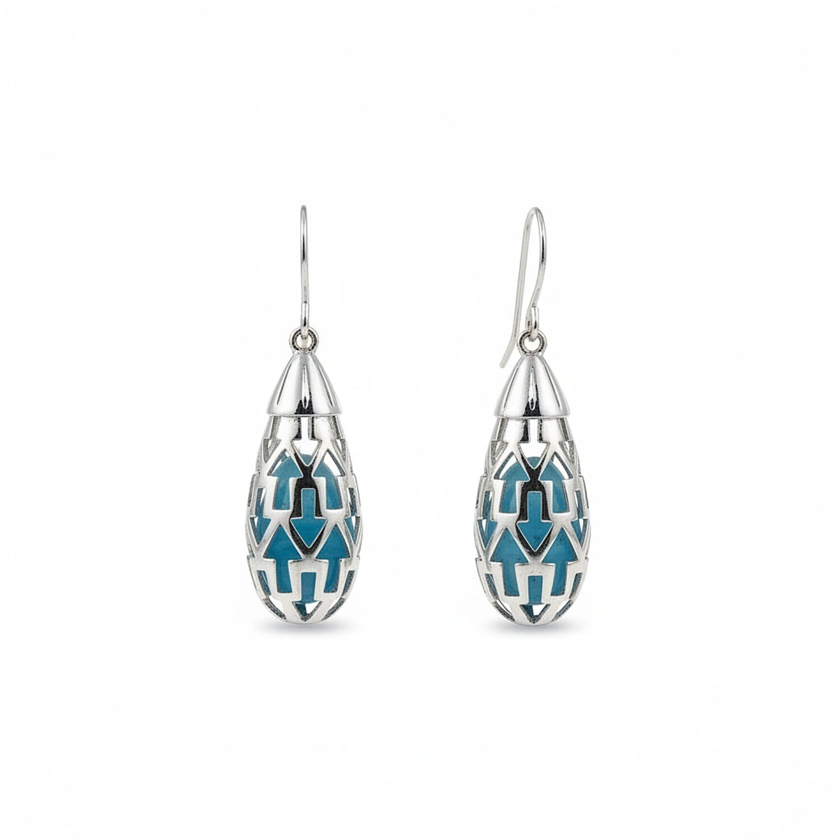 Blue Apatite Earring with Hook Sterling Silver 11.00 Ct, Silver Wt. 5.50 Gms. 8179974 0