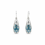 Blue Apatite Earring with Hook Sterling Silver 11.00 Ct, Silver Wt. 5.50 Gms.