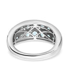 Blue Lagoon Apatite Ring in Rhodium Overlay Sterling Silver 1.916  Ct.
