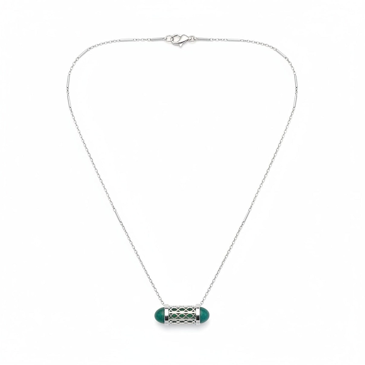 Blue Apatite Necklace (Size - 16 - 2 Ext) with Lobster Clasp in Rhodium Overlay Sterling Silver 8.00 Ct. 8180788 0