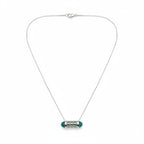 Blue Apatite Necklace (Size - 16 - 2 Ext) with Lobster Clasp in Rhodium Overlay Sterling Silver 8.00 Ct.