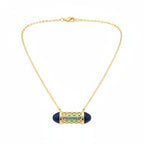 Blue Apatite Necklace (Size - 16 - 2 Ext) with Lobster Clasp in Yellow Gold Plated Sterling Silver 7.50 Ct.