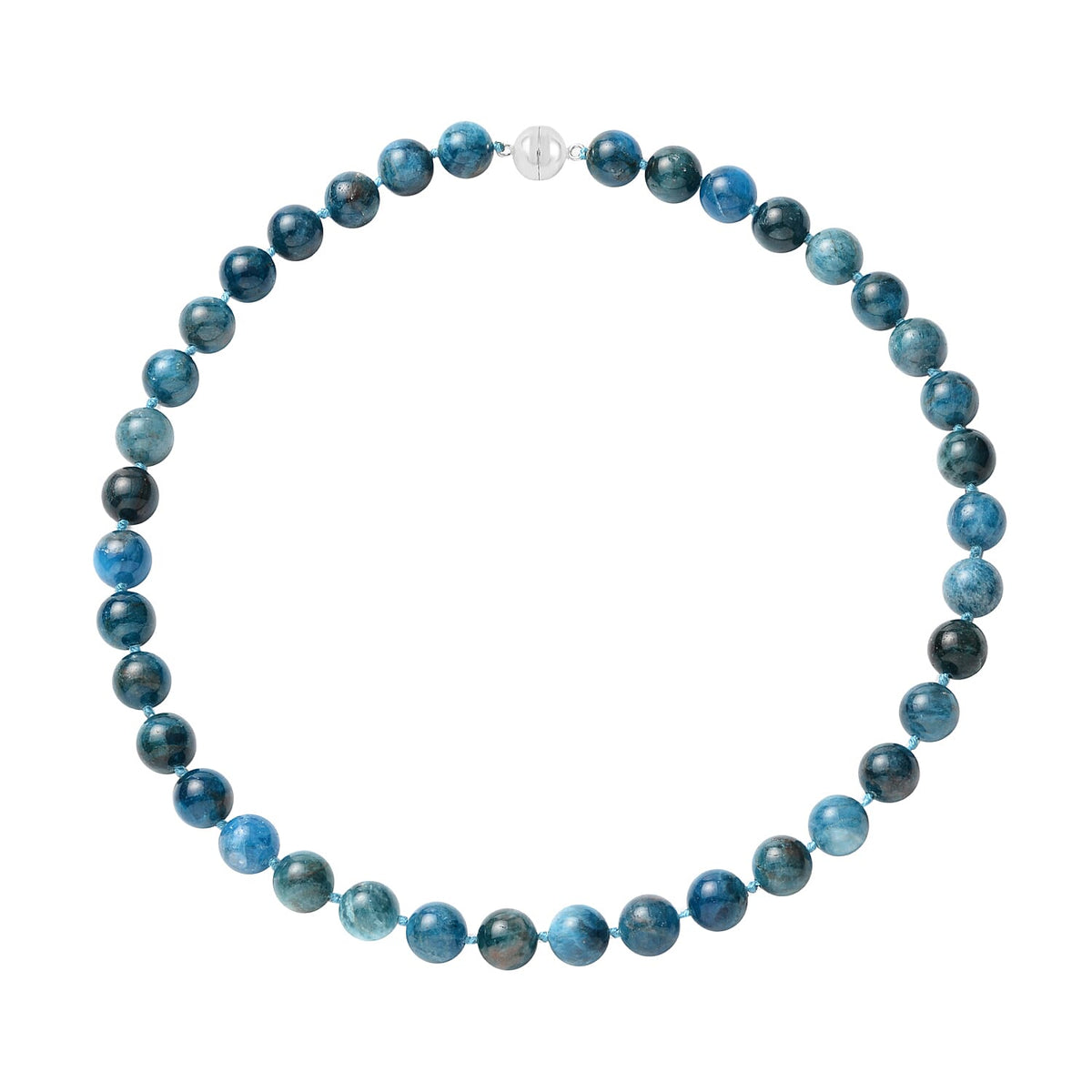 Blue Apatite Necklace Size 18 in Rhodium Plated Sterling Silver 368.50 Ct. 3841351 0