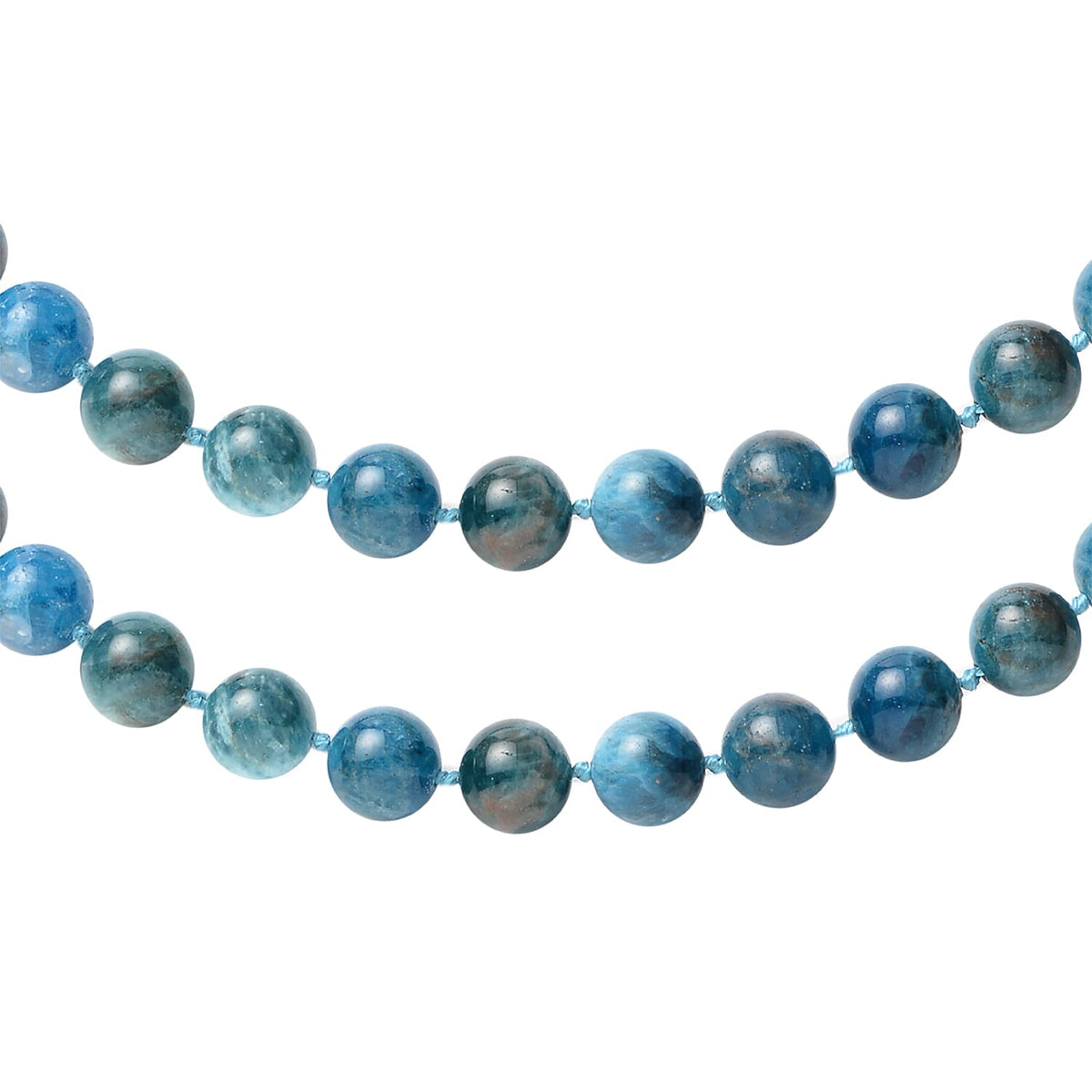 Blue Apatite Necklace Size 18 in Rhodium Plated Sterling Silver 368.50 Ct. 3841351 3