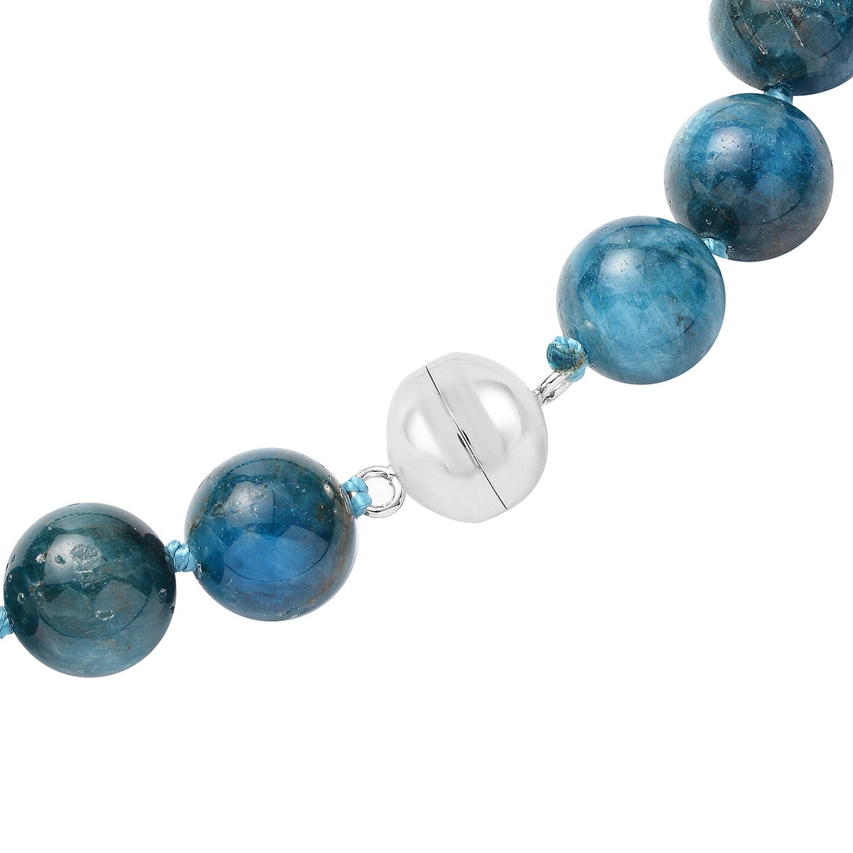 Blue Apatite Necklace Size 18 in Rhodium Plated Sterling Silver 368.50 Ct. 3841351 4