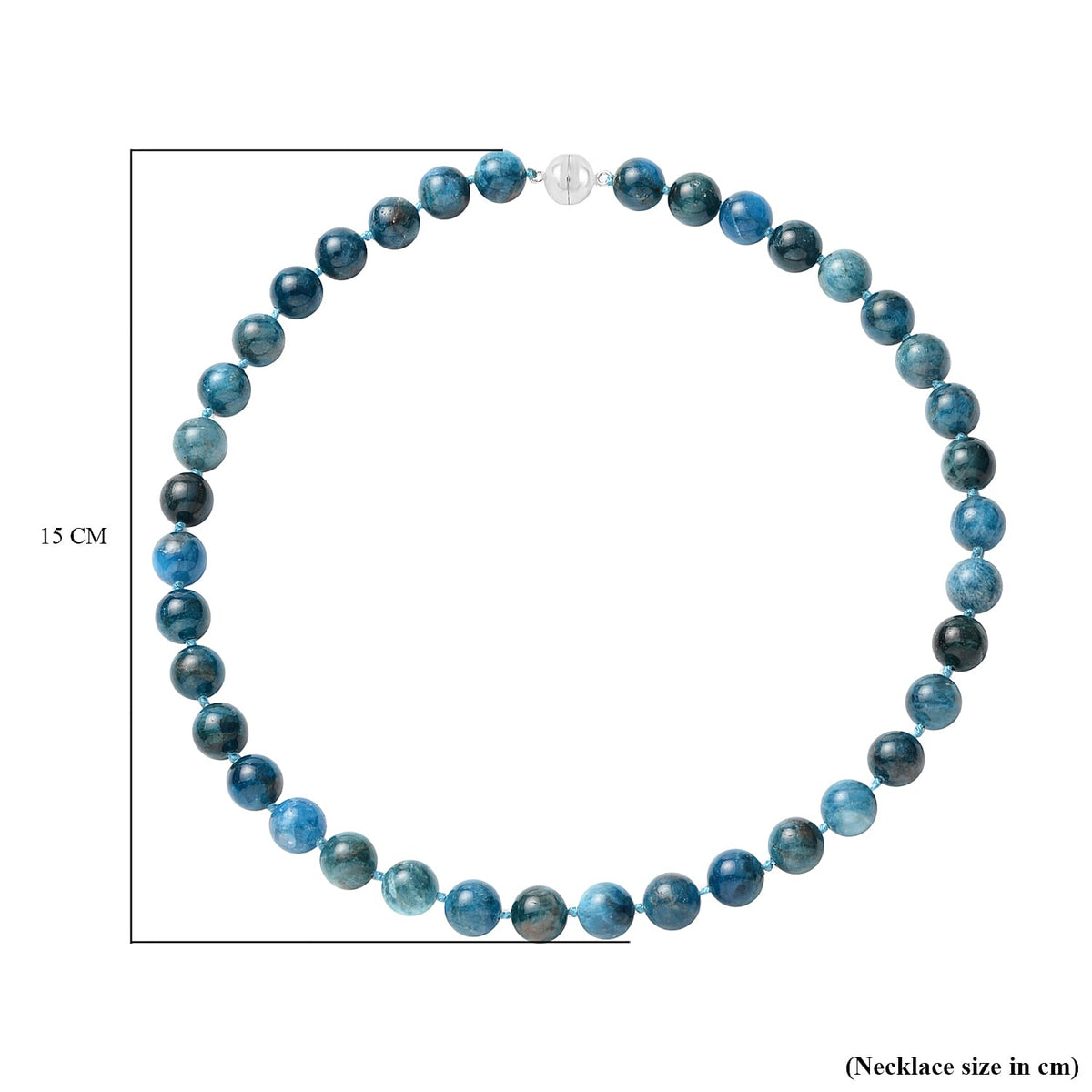 Blue Apatite Necklace Size 18 in Rhodium Plated Sterling Silver 368.50 Ct. 3841351 5