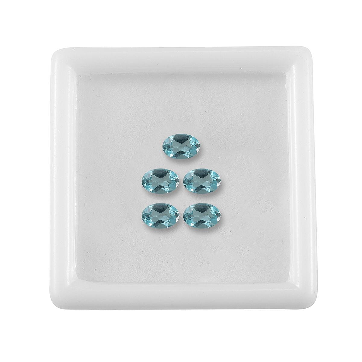 Set of 5 Blue Apatite Loose Gemstones in Oval Shape (6x4mm) 7936041 4