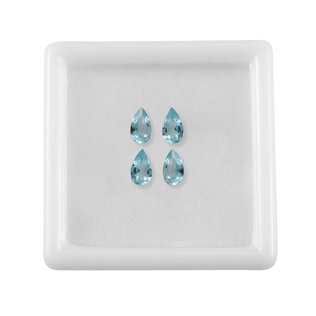 Set of 4 Blue Apatite Loose Gemstone in Pear Cut (5x3 mm) 7734278 3