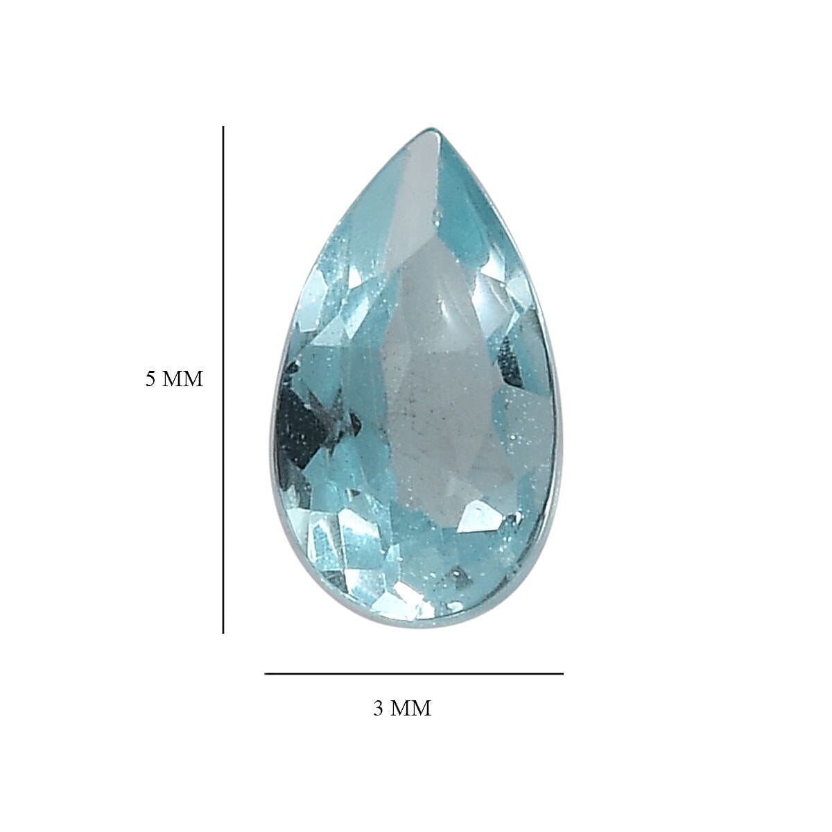 Set of 4 Blue Apatite Loose Gemstone in Pear Cut (5x3 mm) 7734278 4