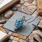 Blue Apatite Pendant with Chain (Size - 16-2 Ext) with Spring Ring Clasp Sterling Silver 5.80 Ct.