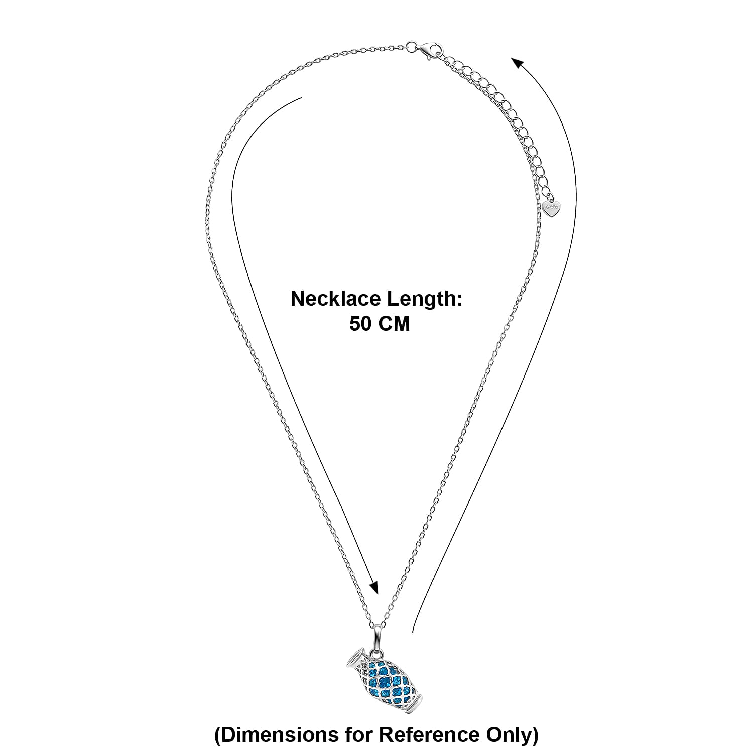 Blue Apatite Pendant with Chain (Size - 16-2 Ext) with Spring Ring Clasp Sterling Silver 5.80 Ct. 8179363 5