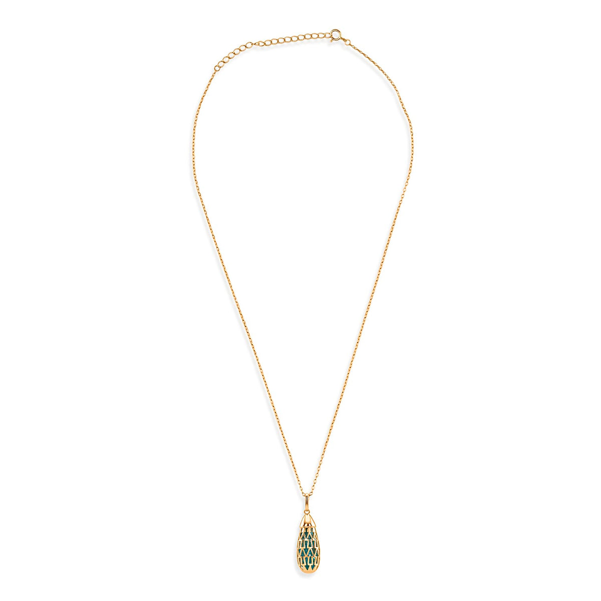 Blue Apatite Pendant with Chain (Size - 16-2 Ext) with Spring Ring Clasp in Yellow Gold Plated Sterling Silver 5.00 Ct. 8180615 3