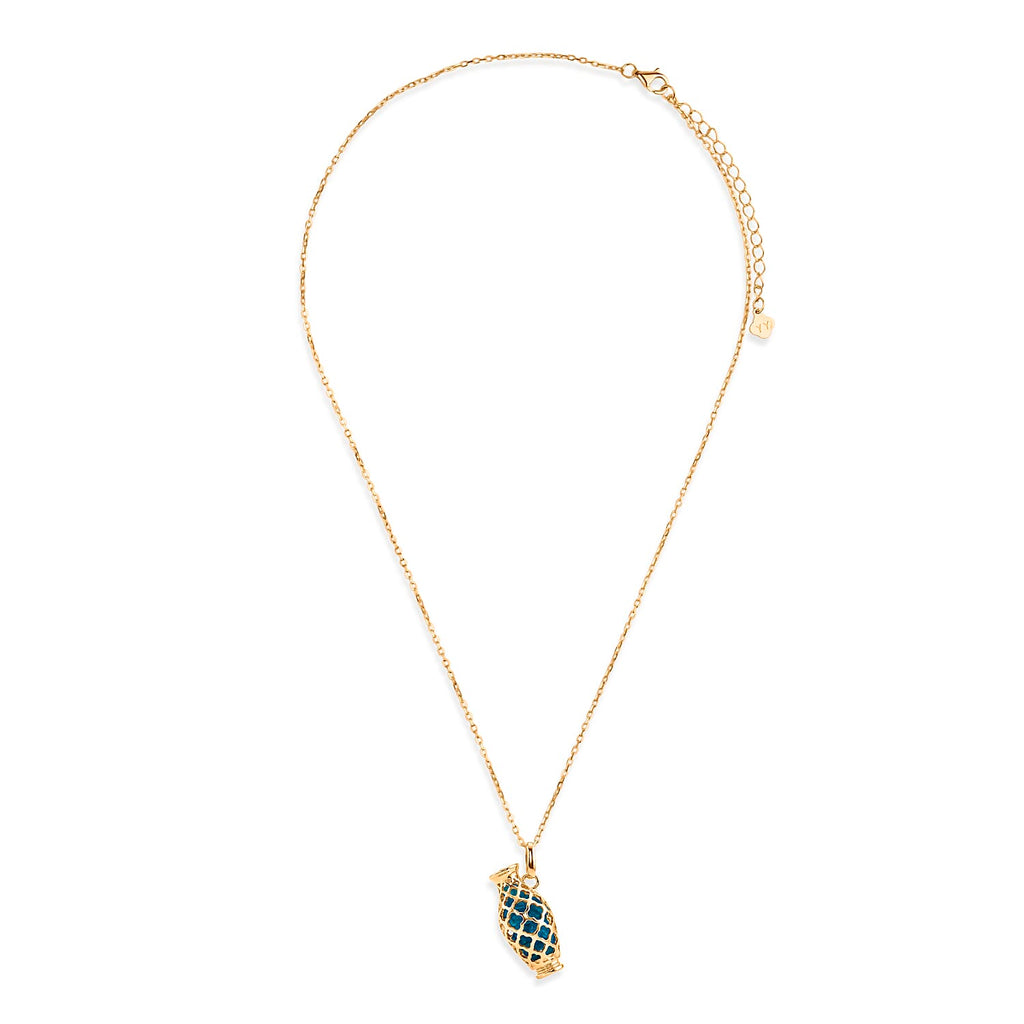 Blue Apatite Pendant with Chain (Size - 16-2 Ext) with Spring Ring Clasp in Yellow Gold Plated Sterling Silver 5.00 Ct.