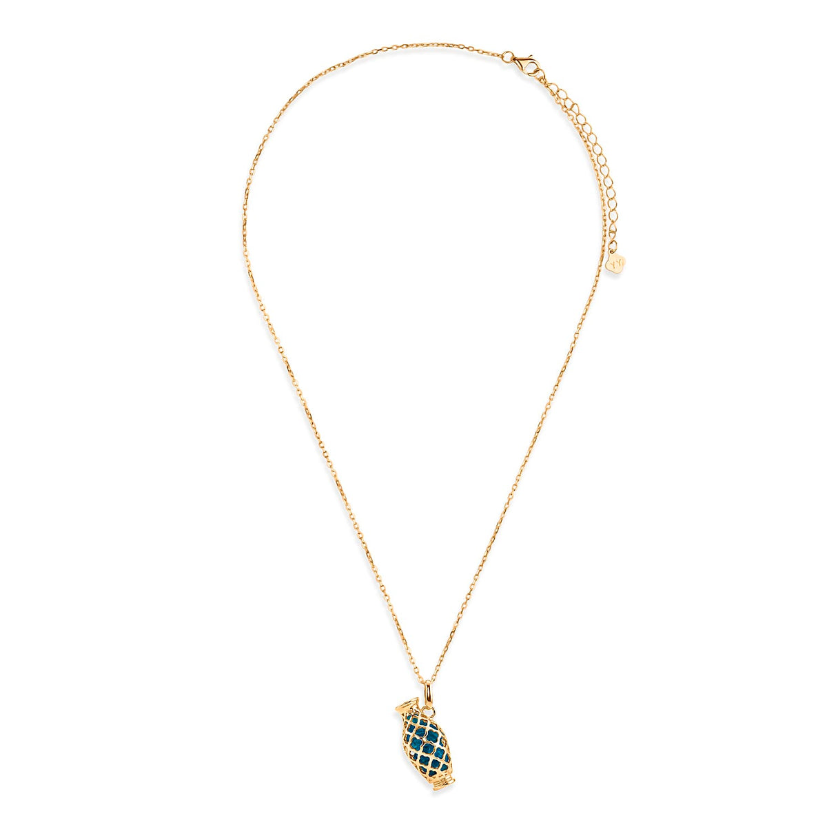 Blue Apatite Pendant with Chain (Size - 16-2 Ext) with Spring Ring Clasp in Yellow Gold Plated Sterling Silver 5.00 Ct. 8180615 9