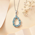 Blue Lagoon Apatite Pendant with Chain (Size 20) in Rhodium Overlay Sterling Silver Wt. 5.9 Gms 2.800  Ct.