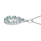 Blue Lagoon Apatite Pendant with Chain (Size 20) in Rhodium Overlay Sterling Silver Wt. 5.9 Gms 2.800  Ct.