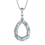 Blue Lagoon Apatite Pendant with Chain (Size 20) in Rhodium Overlay Sterling Silver Wt. 5.9 Gms 2.800  Ct.