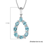 Blue Lagoon Apatite Pendant with Chain (Size 20) in Rhodium Overlay Sterling Silver Wt. 5.9 Gms 2.800  Ct.